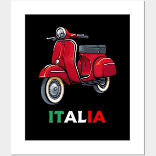 Italy Classic Vespa Scooter Moped Bike Retro Love Vintage Posters and Art